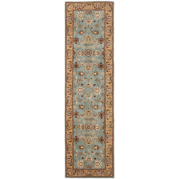 SAFAVIEH Heritage Blue/Gold 2 ft. x 14 ft. Border Runner Rug