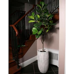 68 in. Green Artificial Fiddle Leaf Plant in Ecoplanter