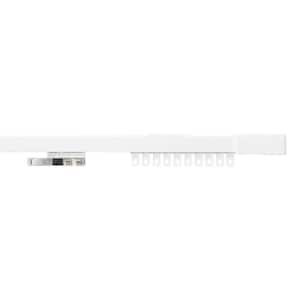 Motorized 96 in. - 175 in. Adjustable 1 in. Single Ceiling Traverse Curtain Rod with Plug-In Motor in White