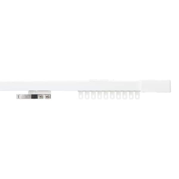 Art Decor Motorized 96 in. - 175 in. Adjustable 1 in. Single Ceiling Traverse Curtain Rod with Plug-In Motor in White