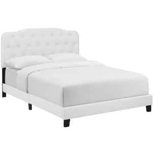 Amelia White Twin Faux Leather Bed