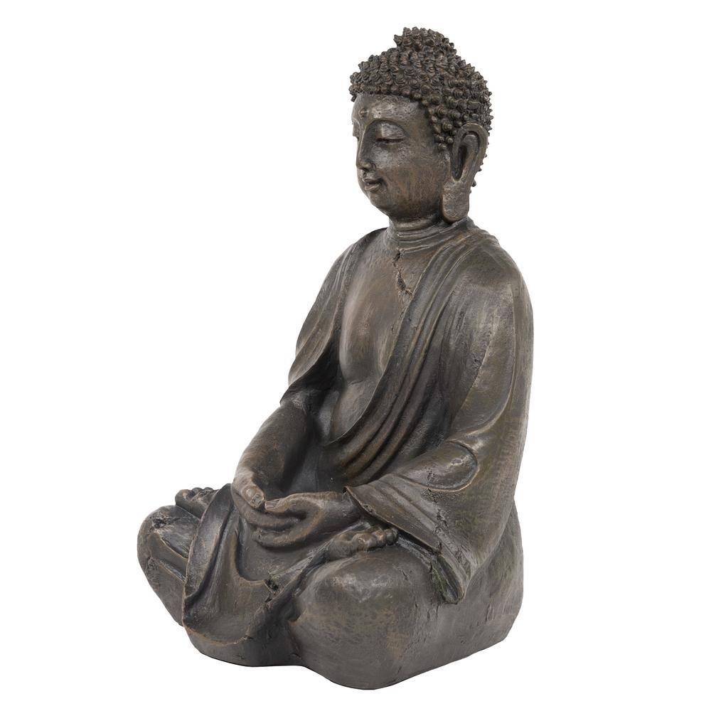 15" Aged Bronze Meditating Buddha Statue for Indoor/Outdoor Decor