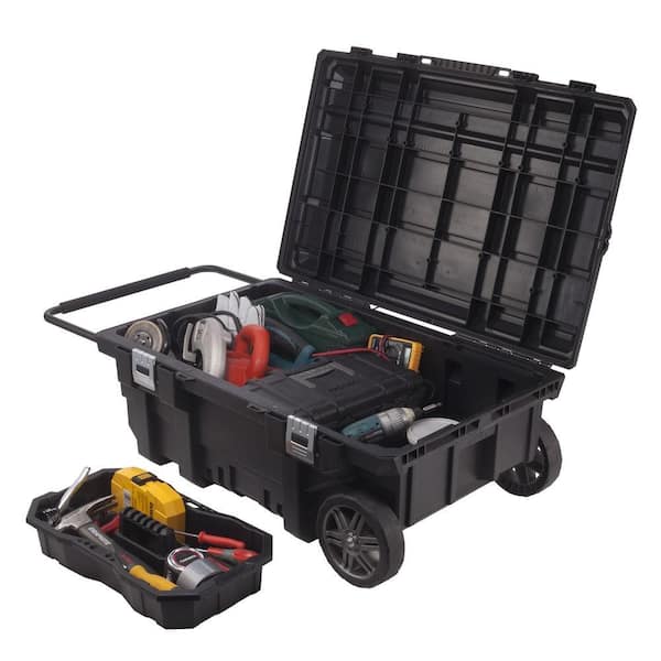 Husky 35 Inch Storage Organizer Portable Mobile Job Tool Water Proof Chest Box 