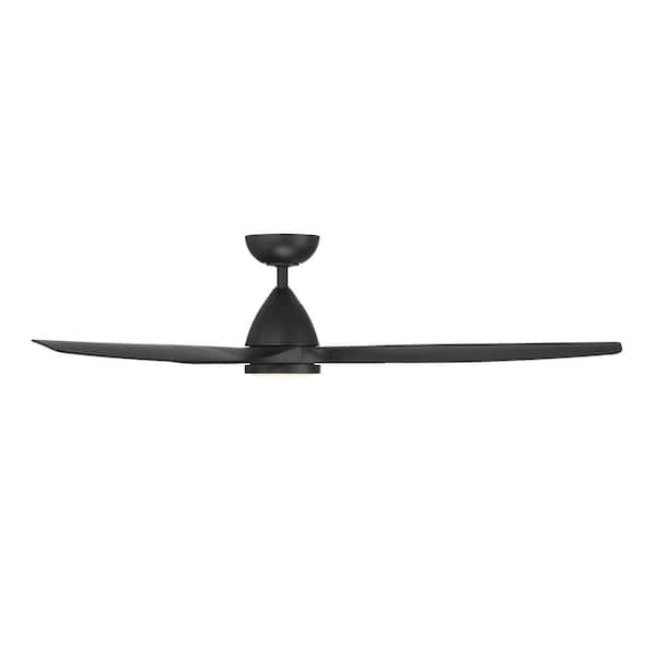 Skylark 62 in. 3-Blade Smart Indoor/Outdoor Ceiling Fan in Matte Black 3000K Integrated LED and Remote Control