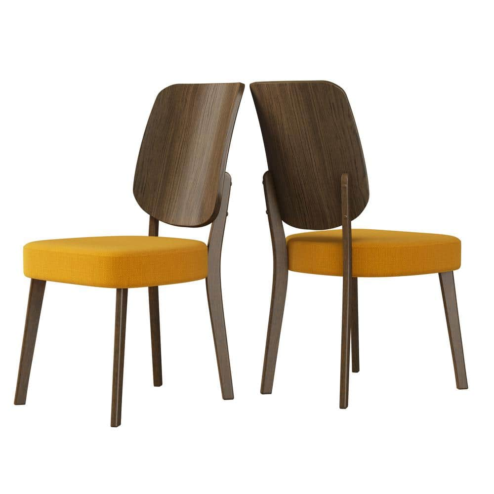 mustard yellow leather dining chairs