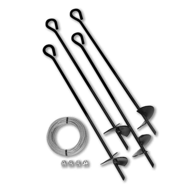 Tie Down 30 in. All-Purpose Eye Anchor Kit (Includes 4 Anchors, 8 Clamps, 60 Feet Galvanized Cable)