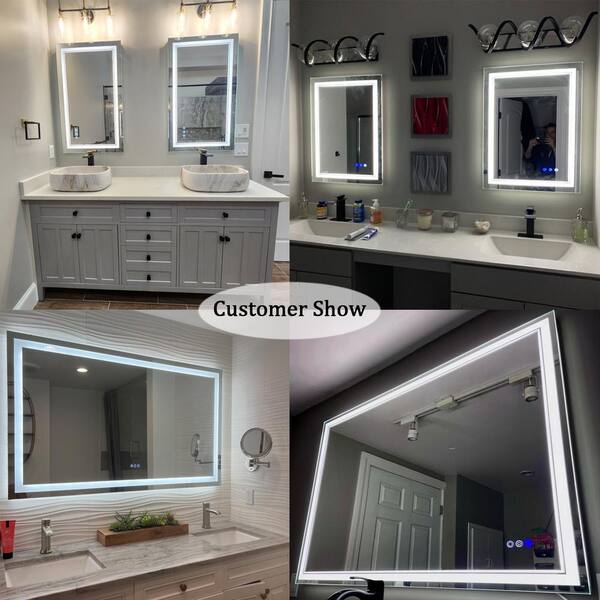 Vero 19.7 in. W x 27.5 in. H Lighted Impressions Frameless LED Wall Mirror in Aluminum Vero 19.7 in. W x 27.5 in. H Lighted Impressions Frameless LED Wall Mirror in Aluminum