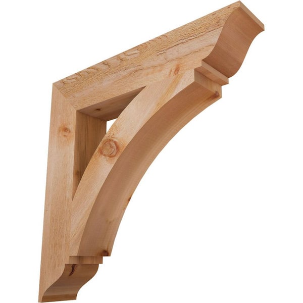 Ekena Millwork 6 in. x 32 in. x 32 in. Western Red Cedar Thorton Traditional Rough Sawn Bracket