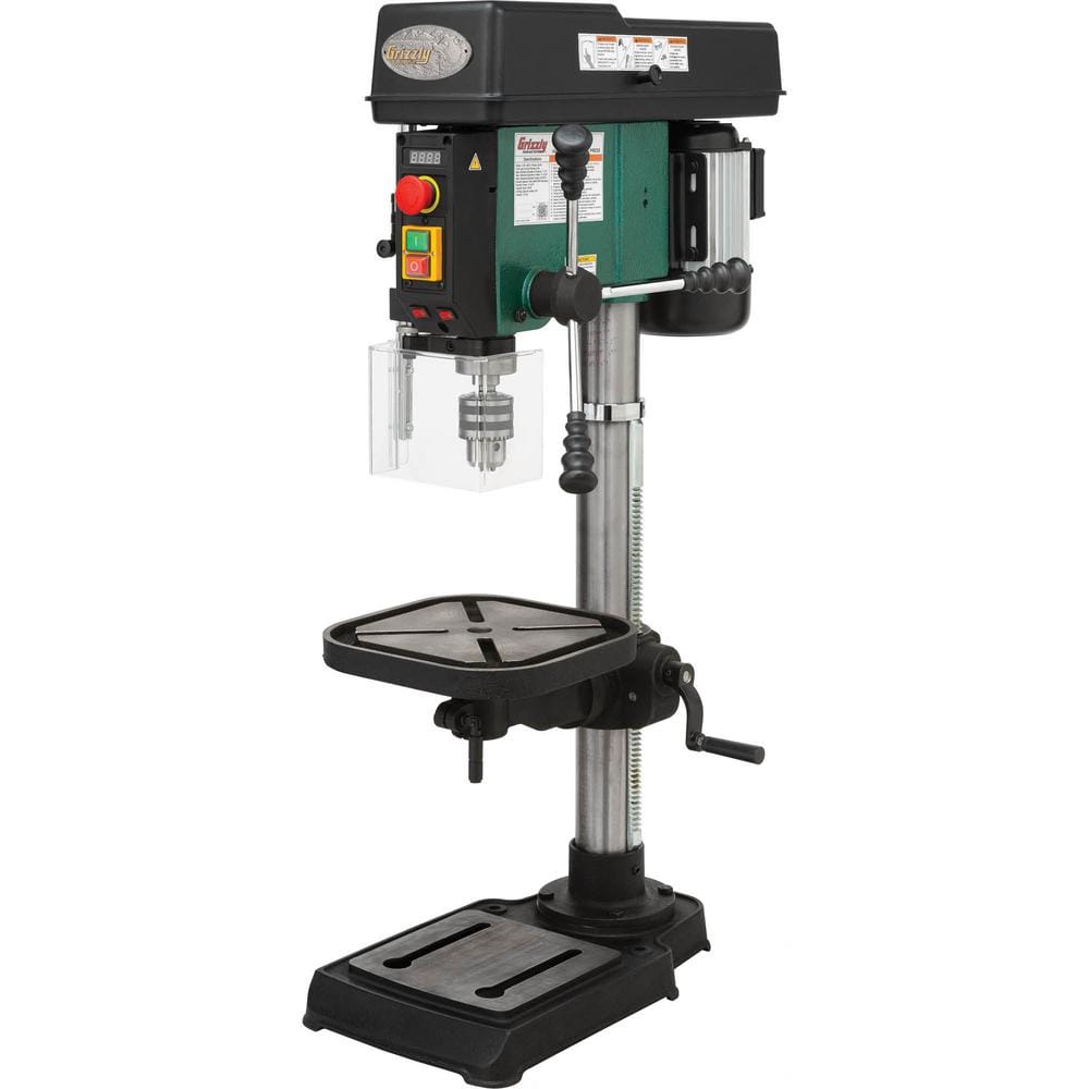 Grizzly Industrial 15 in. Variable-Speed Benchtop Drill Press with 5/8 in. Chuck Capacity