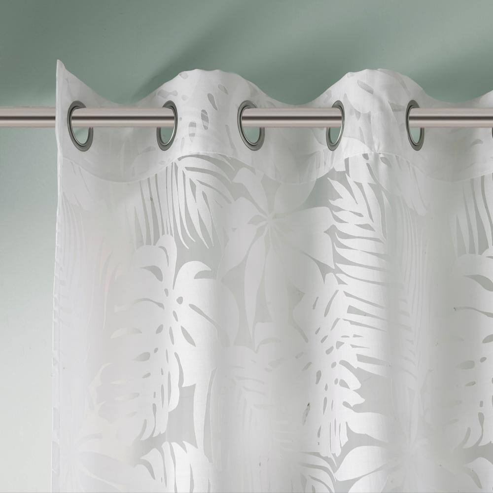 Maui White Sheer Grommet Top Window Drapes