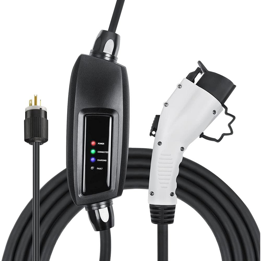 LECTRON 240-Volt 16 Amp Level EV Charger with 21 ft Extension Cord J1772  Cable and NEMA 6-20 Plug Electric Vehicle Charger EVCharge6-20 The Home  Depot