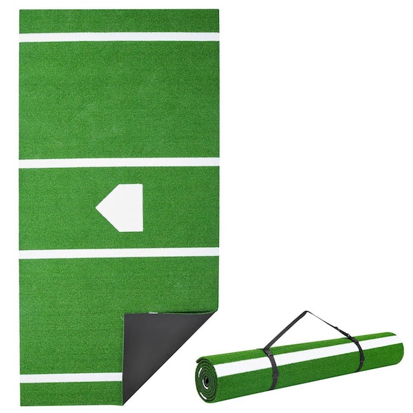 Baseball Hitting Mat, 12 x 6 ft. Green Batting Cage Mat, Softball Batting Practice Equipment for Indoor Outdoor