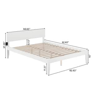 Orlando White Queen Platform Bed with Open Foot Board