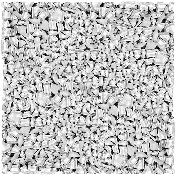 Apollo Tile White 11.8 in. x 11.8 in. Pebble Polished and Honed Glass Mosaic Tile (4.83 sq. ft./Case)