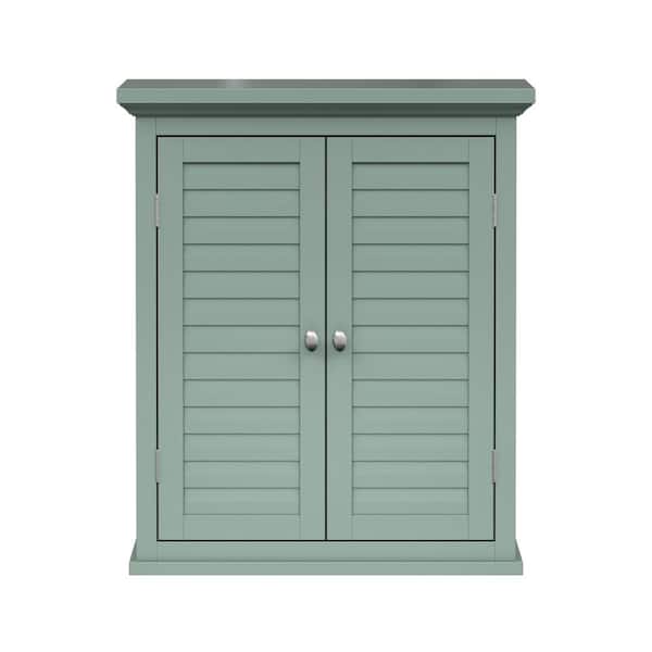 Teamson Home Glancy 7.01 in. W x 20.08 in. D x 24.02 in. H x Bathroom Storage Wall Cabinet in Sage Green