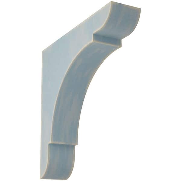 Ekena Millwork 1-3/4 in. x 8 in. x 8 in. Driftwood Blue Medium Olympic Wood Vintage Decor Bracket