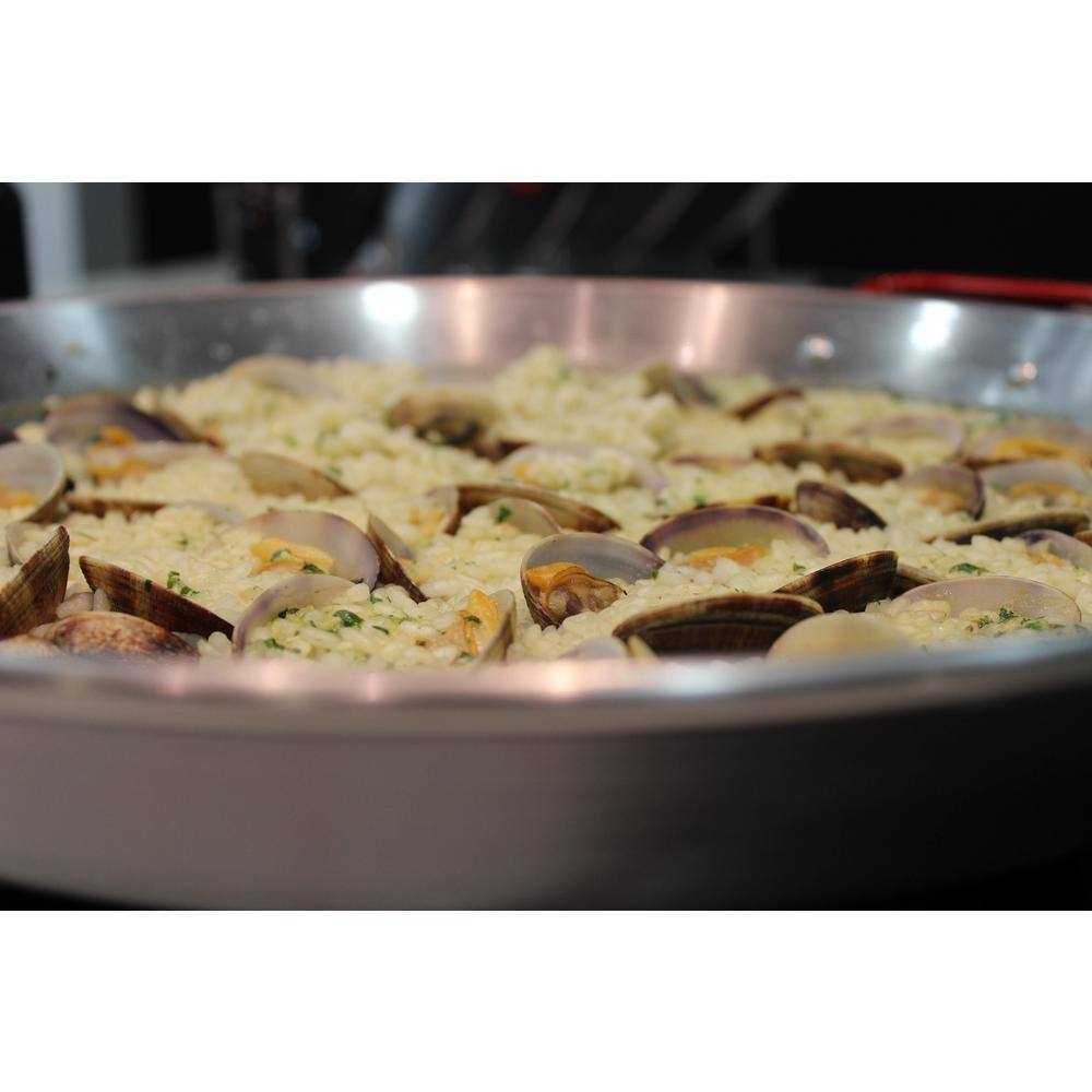 Magefesa 13.5" Carbon Steel Paella Pan with Red Handles
