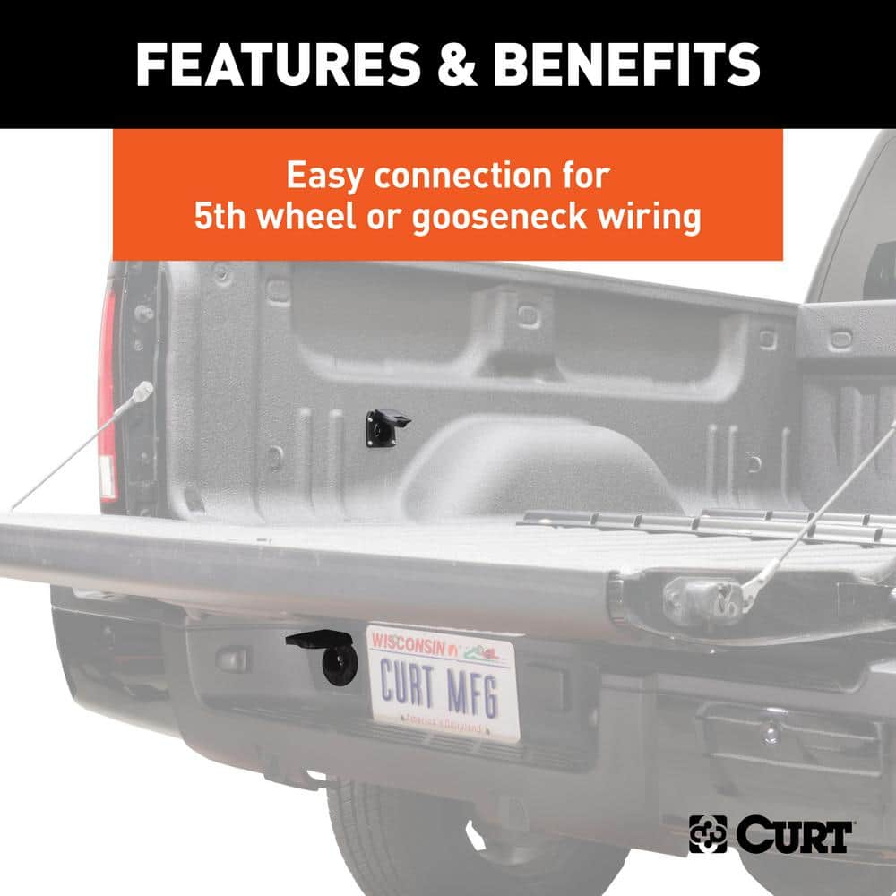 CURT 7' Custom Wiring Harness Extensions (Adds 7-Way RV Blade to Truck Bed, 10-Pack)