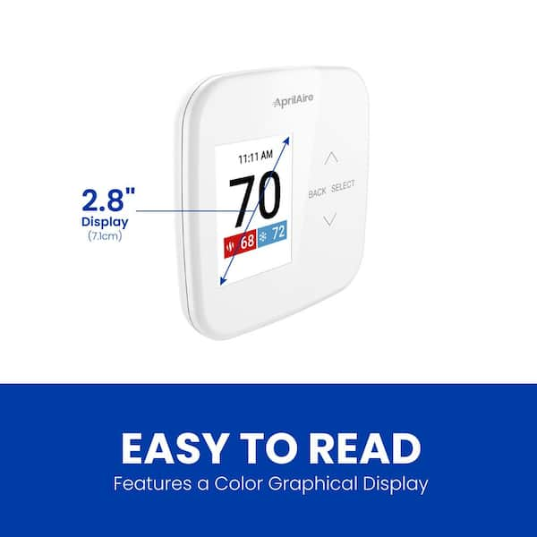 AprilAire 7-Day Universal Wi-Fi Programmable Thermostat with Color  Touchscreen, Compatible with  Alexa and Google Assistant 8920W - The  Home Depot