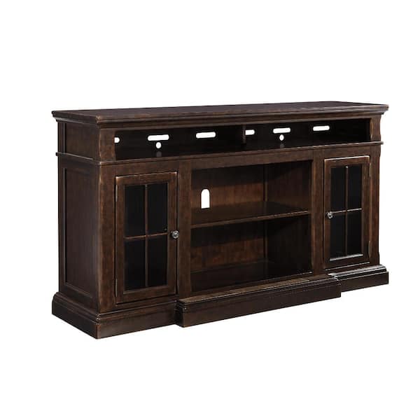 Benjara 72 in. Brown Wood TV Stand Fits TVs up to 70 in. with 6-Shelves