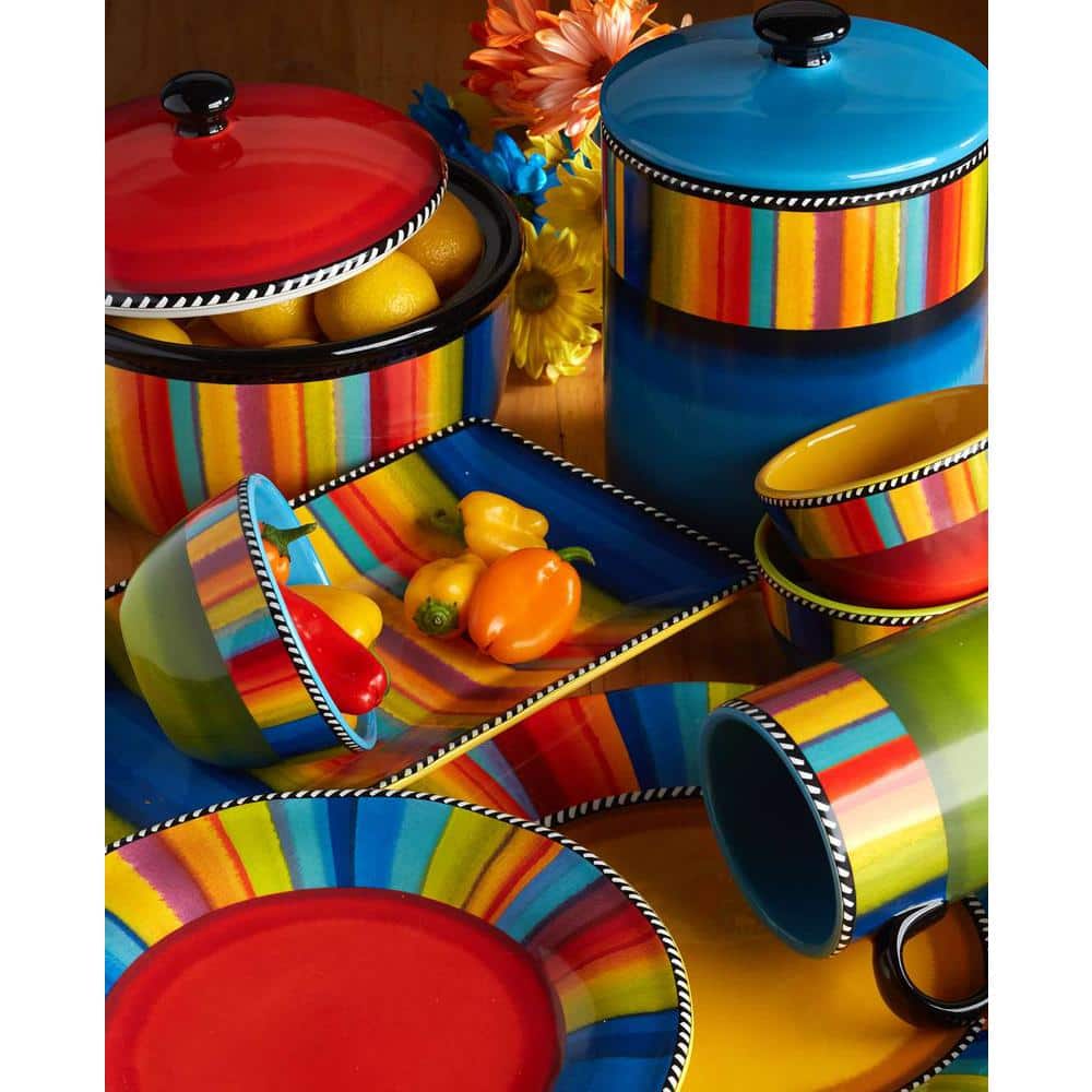 Sierra Multicolor Ceramic Appetizer Plates, Set of 4