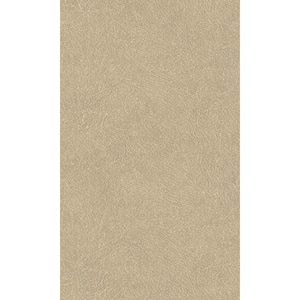 Plain Leather Beige Non-Woven Paste the Wall Textured Wallpaper 57 sq. ft.