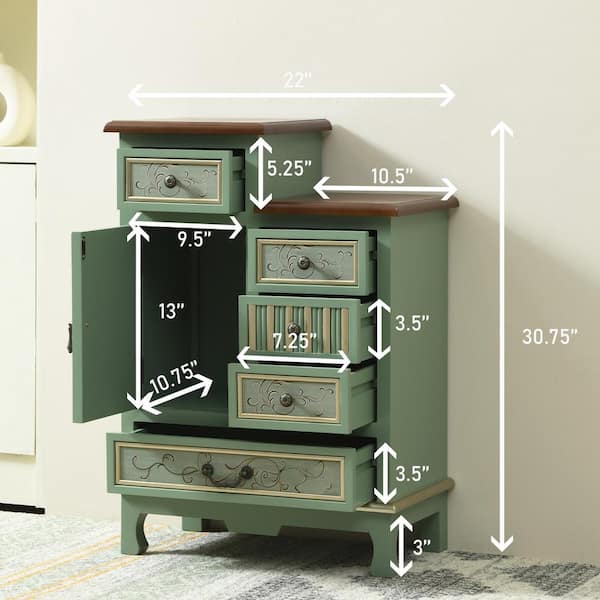 green farmhouse dresser Pretty Vintage Sage Green Chest of Drawers