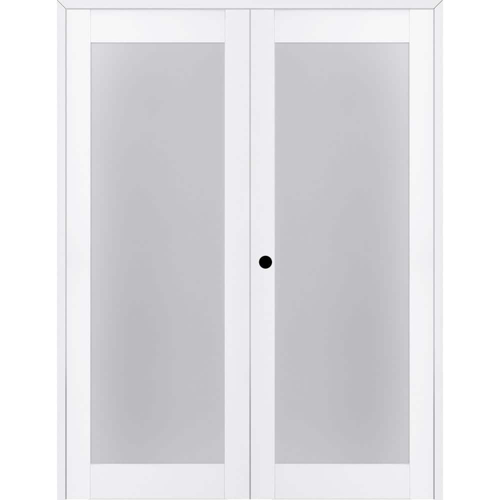 Paola 207 72 in.x 84 in. RightHand Active Frosted Glass Bianco Noble Finished Wood Composite Double Prehung French Door price history on PriceWatchPro