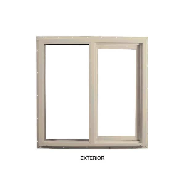 Ply Gem 23.5 in. x 23.5 in. Select Series Horizontal Sliding Left Hand Vinyl Sand Window with HPSC Glass and Screen Included