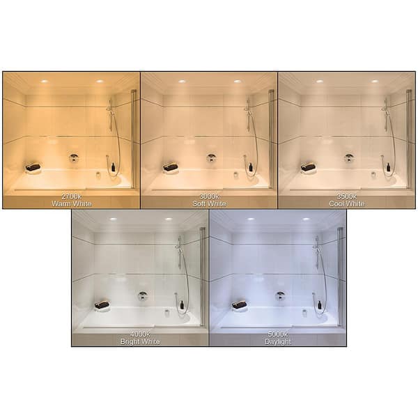 3 in. Canless Integrated LED Recessed Light Trim 550 Lumens Adjustable CCT Kitchen Bathroom Remodel Wet Rated (8-Pack)