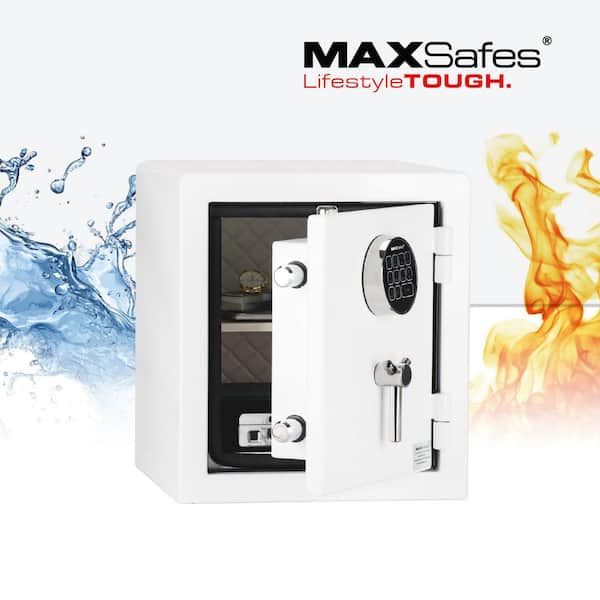 1.7 cu. ft. Fireproof and Waterproof Home, Commercial, and Office Safe with Electronic Keypad Access in White