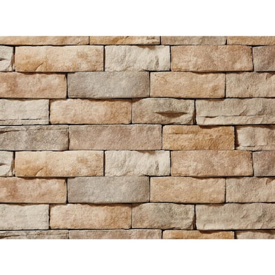 Tan Ledgestone Flats 4"x"6 to 17" Siding - 5 SF