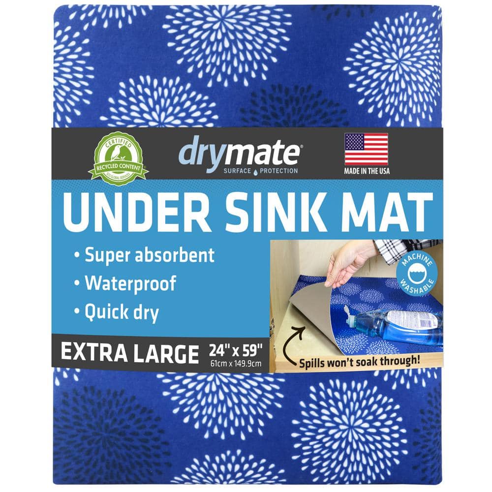 Premium Blue 24 in. D x 59 in. L Solid Slip Resistant, Waterproof Under Sin