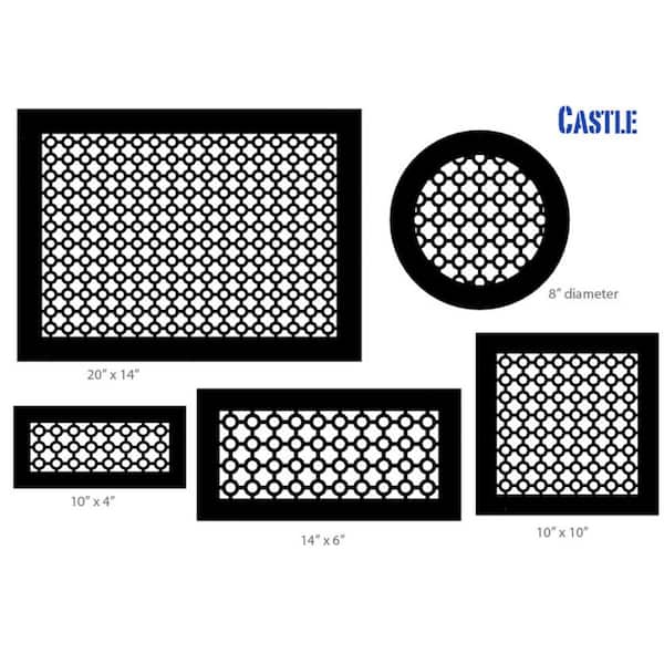 SteelCrest Castle 10 in. x 10 in. Oil Rubbed Bronze/Powder Coat, Wall or Ceiling Supply Vent, with Mounting Holes