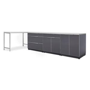 Slate Gray 5-Piece 120 in. W x 36.5 in. H x 24 in. D Outdoor Kitchen Cabinet Set