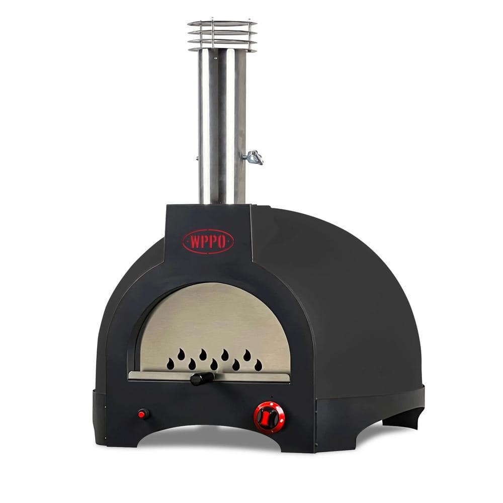 Infinity 50 in. Wood/Gas Hybrid-2 Outdoor Pizza Oven in Midnight Black