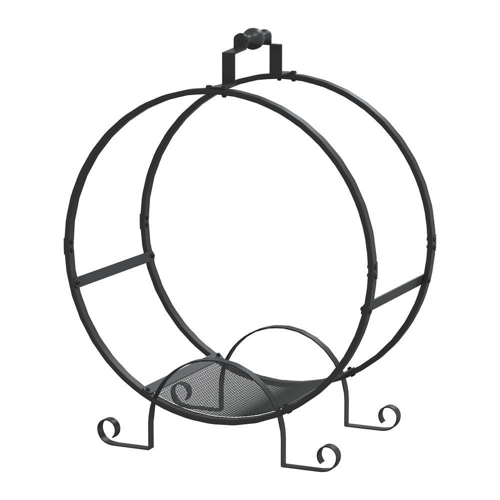 30.7 in. H x 24 in. W x 13 in. D Circular Design Firewood Rack with Conveni