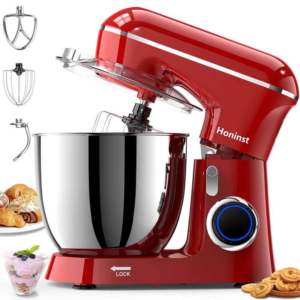 BigChef 6.5 Qt. 650-Watt 10-Speed Red Stand Mixer with Dough Hook, Whisk and Beater price history on PriceWatchPro