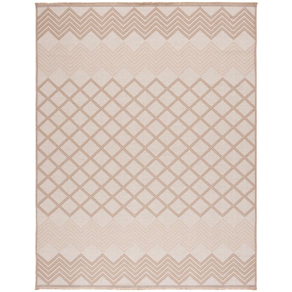 SAFAVIEH Aspect Ivory/Natural 8 ft. x 10 ft. Striped Chevron Trellis Area Rug