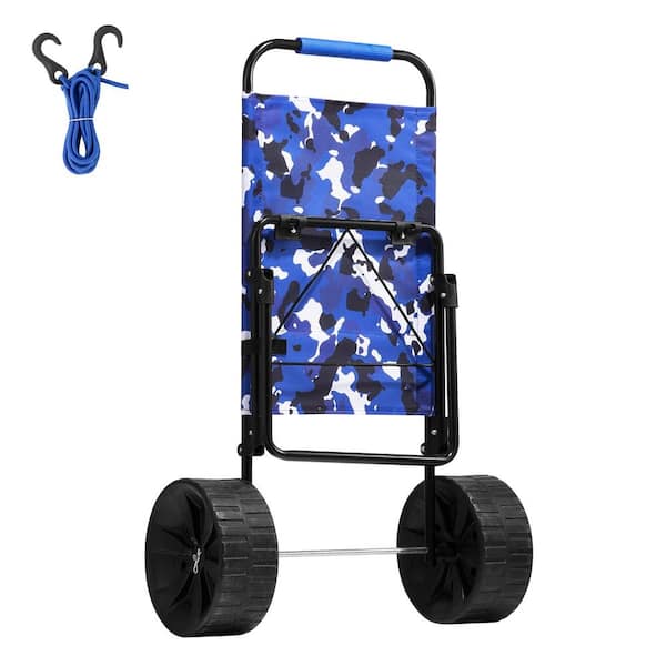Beach Cart with 10 in. Solid PE Wheels for Sand, 15.4 x 15.7 in. Deck, 69 lb. Capacity