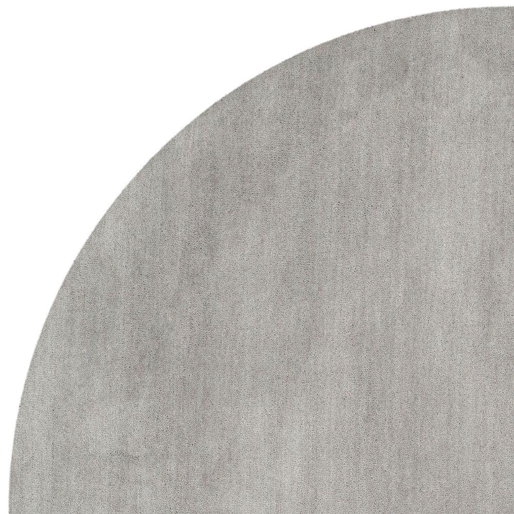 Himalaya Gray Round Hand-Tufted Wool Area Rug, 8'
