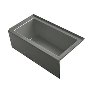 Underscore 60 in. x 32 in. Soaking Bathtub with Right-Hand Drain in Thunder Grey