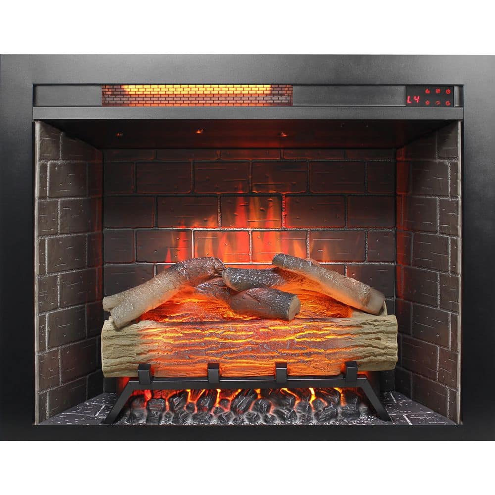 30.2 in. W x 8.2 in. D Infrared Electric Fireplace Insert with Crackling Sound 1500W Heater Hardwired or Plug In price history on PriceWatchPro