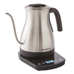 Electric Gooseneck Pour Over Kettle, 1 Liter Capacity, In Brushed Stainless Steel