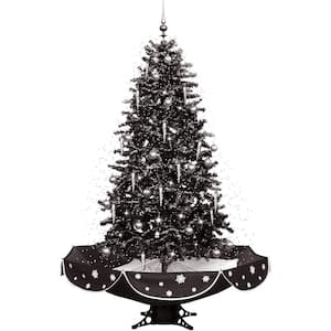 Let It Snow Series 75-in. Musical Artificial Christmas Tree with Black Umbrella Base and Snow Function