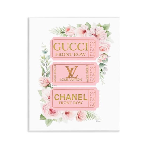 Stupell Industries Chic Floral Glam Tickets by Amanda Greenwood Unframed Nature Graphic Art Print 14 in. x 11 in.