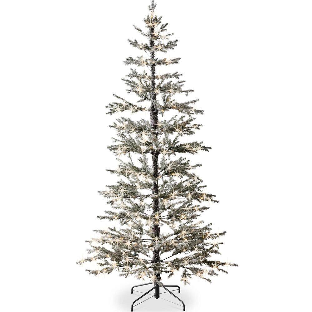 6 ft. Black Pre-Lit Flocked Sparse Artificial Christmas Tree with 200 LED Lights, Cordless Connection, and Metal Stand price history on PriceWatchPro