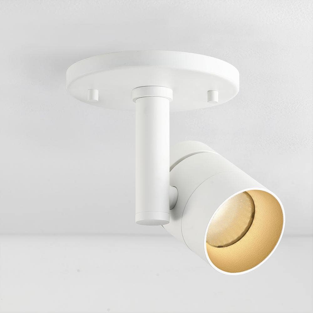 Matte White Adjustable LED Spotlight with Aluminum Finish