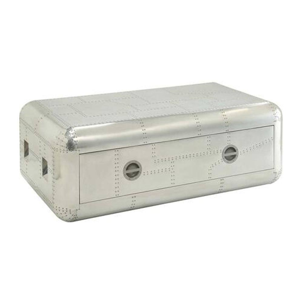 Brancaster Aluminum Rectangular Coffee Table with Storage