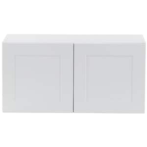 Cambridge White Shaker Assembled All Plywood Wall Cabinet with 2 Soft Close Doors (30 in. W x 12.5 in. D x 15 in. H)
